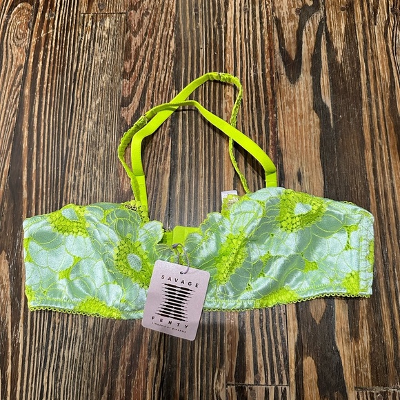 Savage X Fenty Neon Green Lace Bralette - Picture 4 of 4